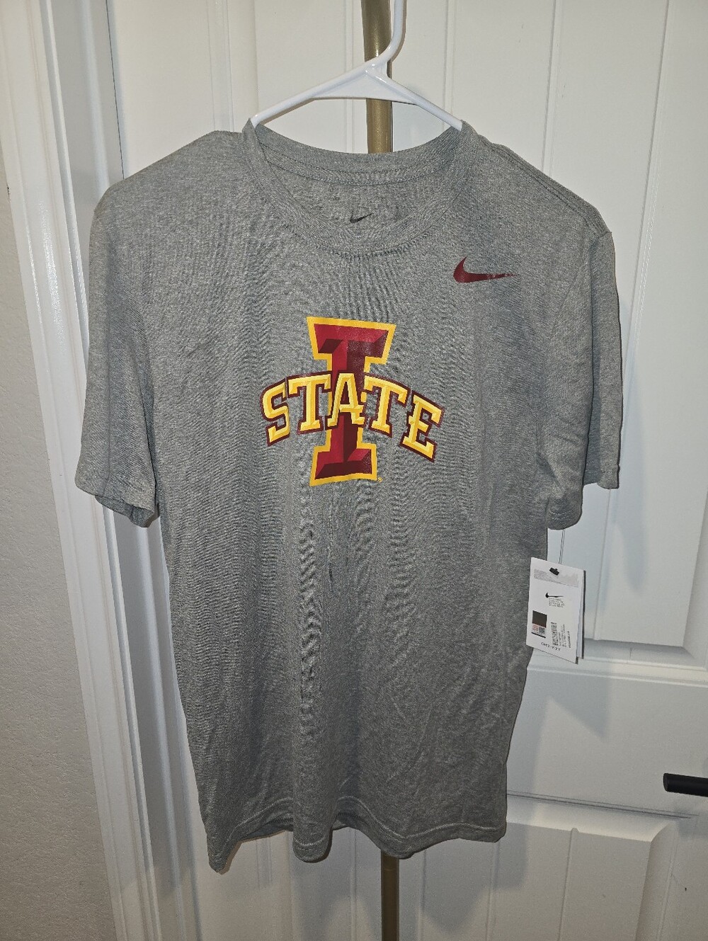 Nike Dri Fit I STATE Iowa Cyclones Shirt Grey New With Tags Mens Medium